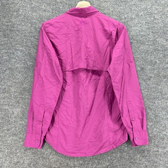 Magellan Shirt Women S Small Purple Button Up Collared Long Sleeve Pockets - Picture 2 of 9